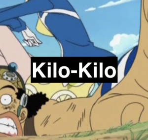 TR One Piece Kilo Kilo No Mi(Kilo-Kilo Fruit) *User Miss Valentine The user  are able to change their weight from where they can decease their weight to  fly and increase their weight