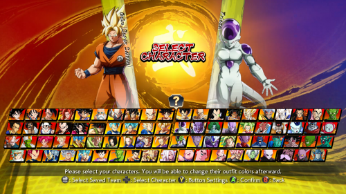 dbz characters list