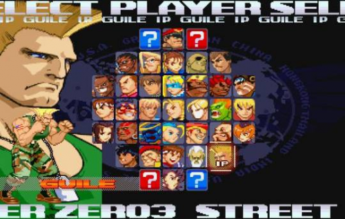 street fighter 3 character select