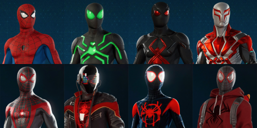 Create a All Insomniac Suits (Spider-Man + Spider-Man: Miles Morales ...