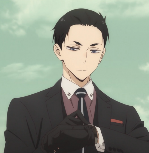 Anime style girl, in a formal suit outfit black hair and maroon eyes on  Craiyon
