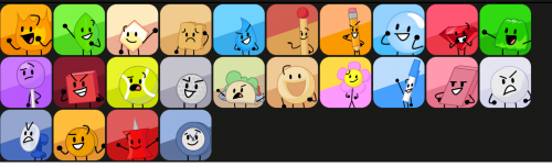 Create a bfdi characters (with hosts) Tier List - TierMaker