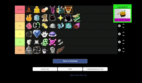 Create a blox fruits Tier List - TierMaker