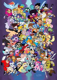 all cartoon characters together