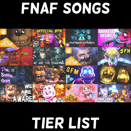 My tier list of fnaf animatronics