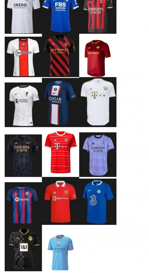 Create a Football kits 2022/23 Tier List TierMaker