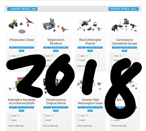 lego jurassic world sets 2018
