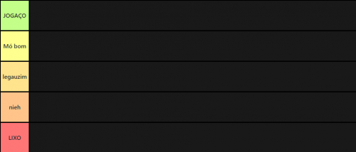 Create a MEUS JOGOS PREFERIDOS Tier List - TierMaker