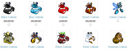 Create A Neopets Crabula Petpet Colors Tier List Tiermaker