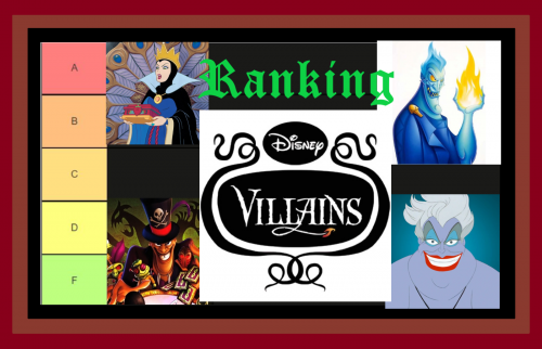 Official Disney Villains Ranking Tier List Community Rankings Tiermaker