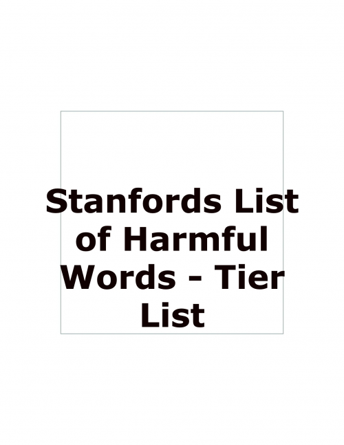 Stanford Banned Word List 2023 Tier List Rankings) TierMaker