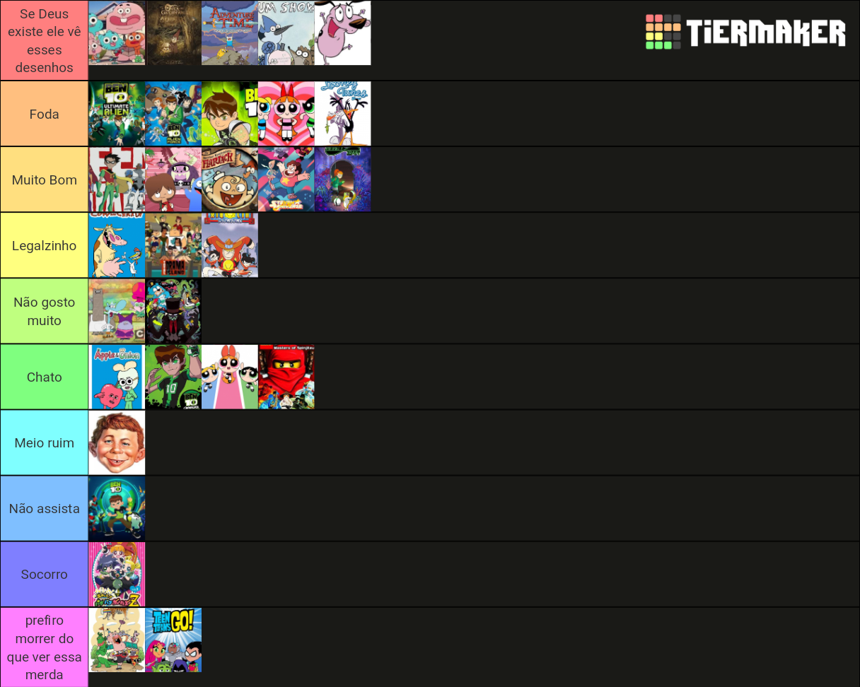 Cartoon Tier List (Community Rankings) - TierMaker