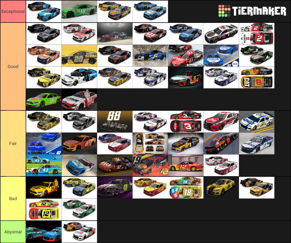 2020 Nascar Paint Schemes Tier List Rankings) TierMaker