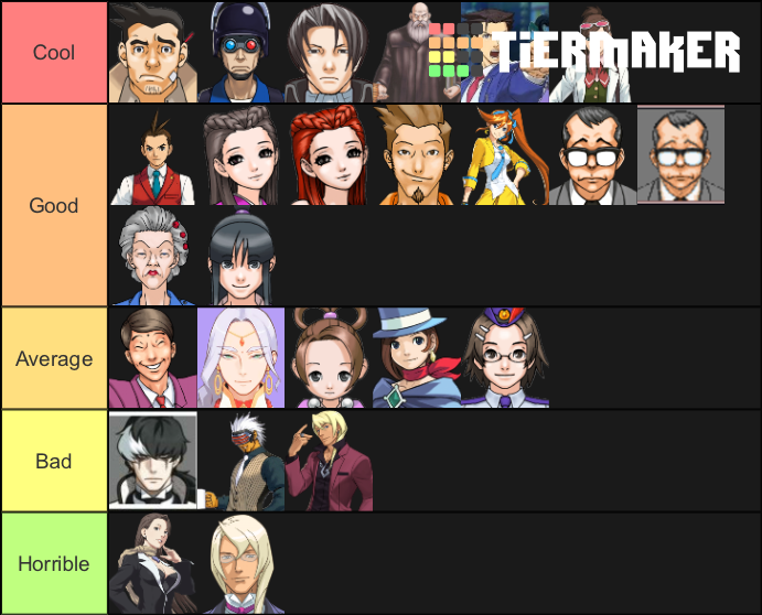 Ace Attorney Main Characters Tier List (Community Rankings) - TierMaker