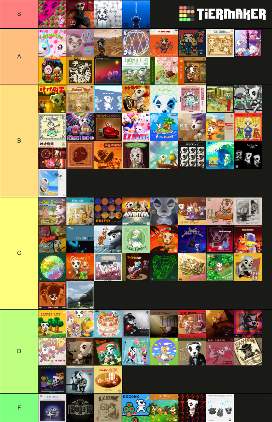 ACNH Song List Tier List Rankings) TierMaker