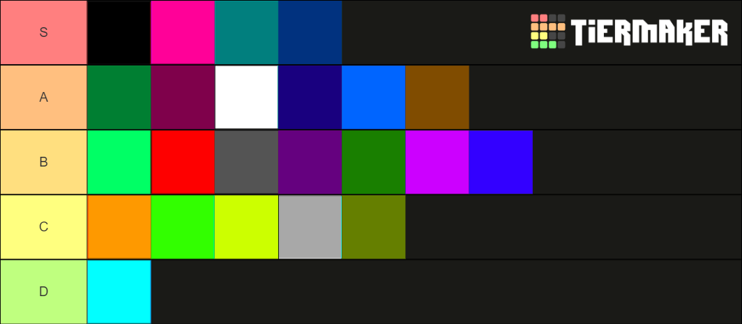 All Colors Tier List (Community Rankings) - TierMaker