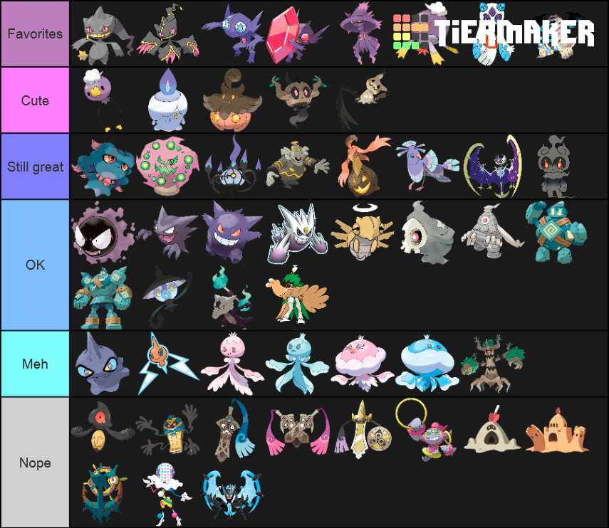 All Gen of Ghost Pokemon Tier List (Community Rankings) - TierMaker