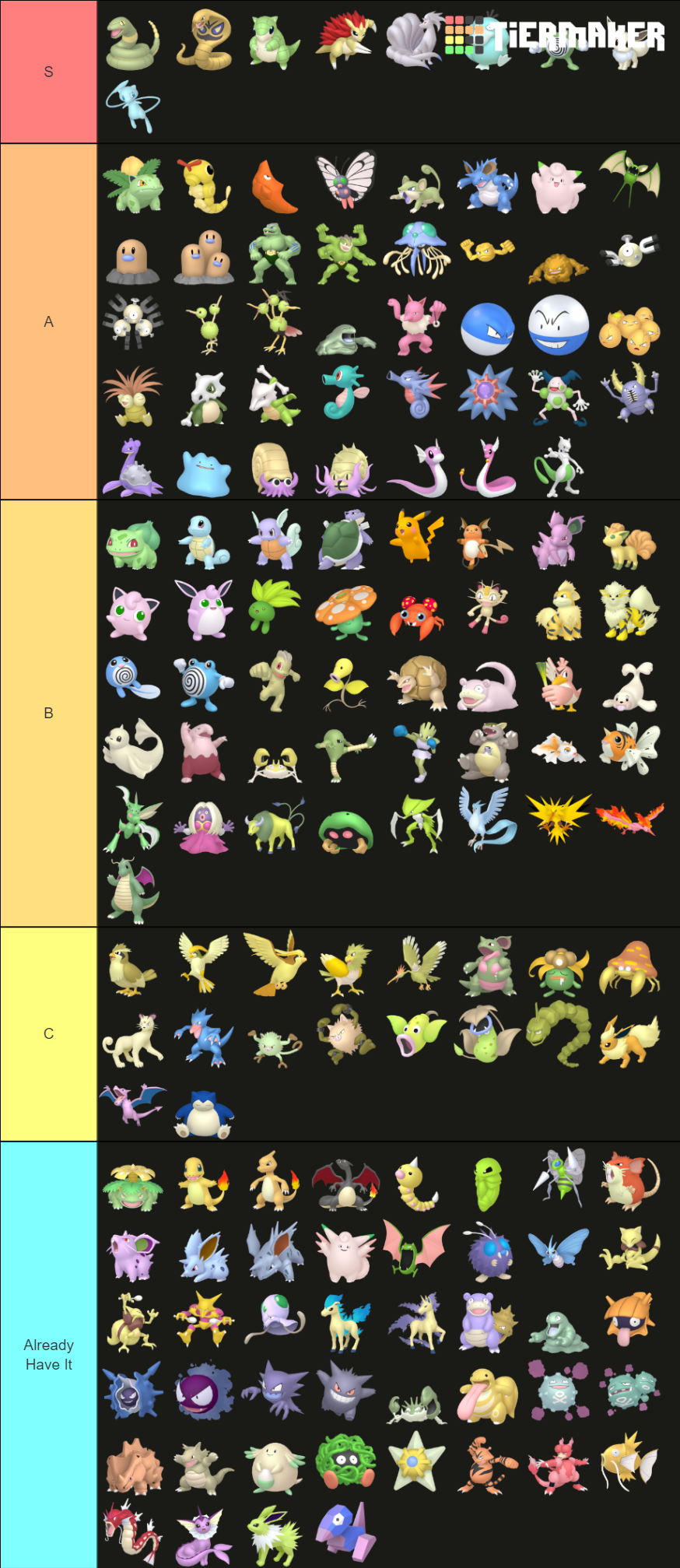 All Generation 1 Shiny Pokemon Tier List (Community Rankings) - TierMaker