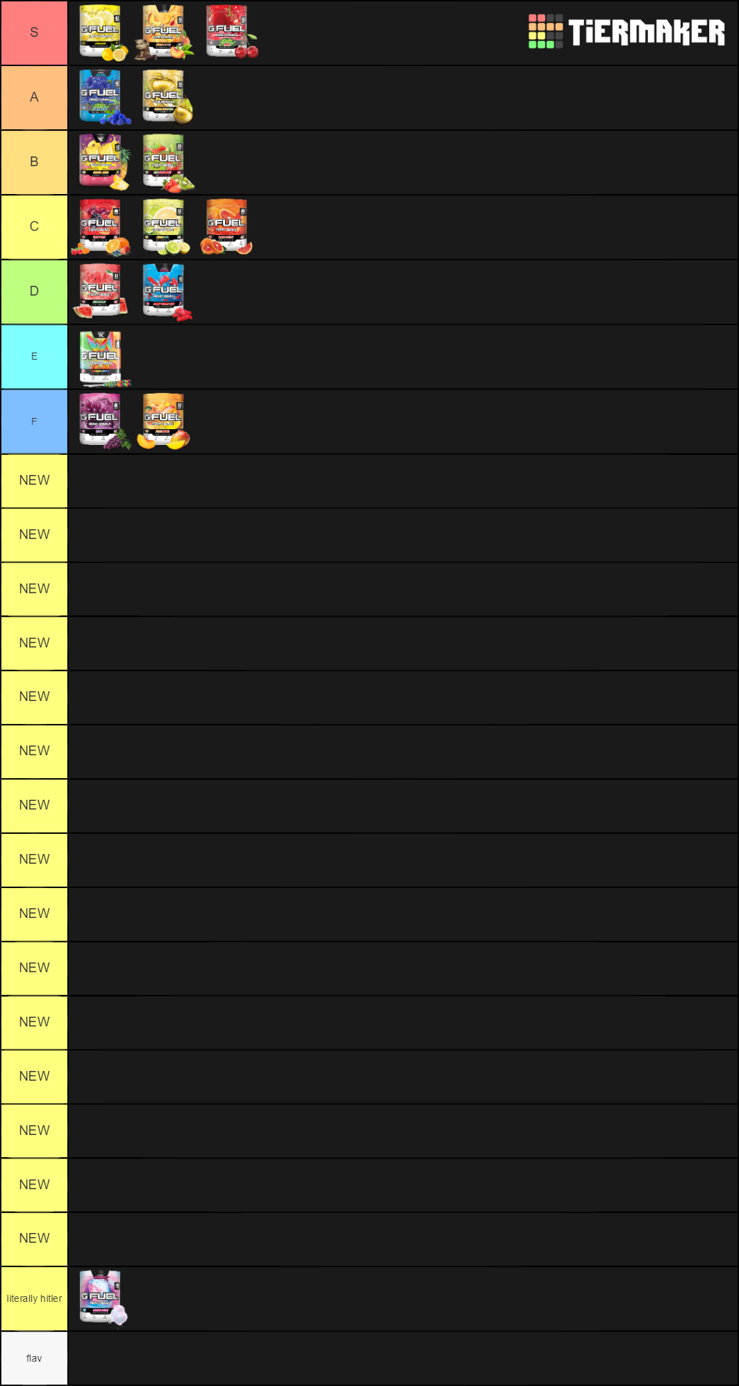 All GFUEL Flavors Tier List (Community Rankings) - TierMaker