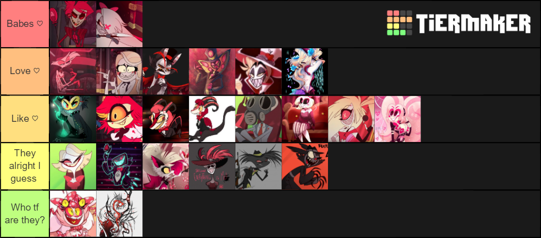 All hazbin hotel characters. Tier List (Community Rankings) - TierMaker