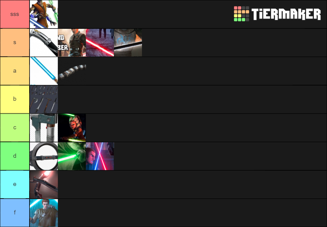 all lightsaber hilts ranked yeah Tier List Rankings) TierMaker