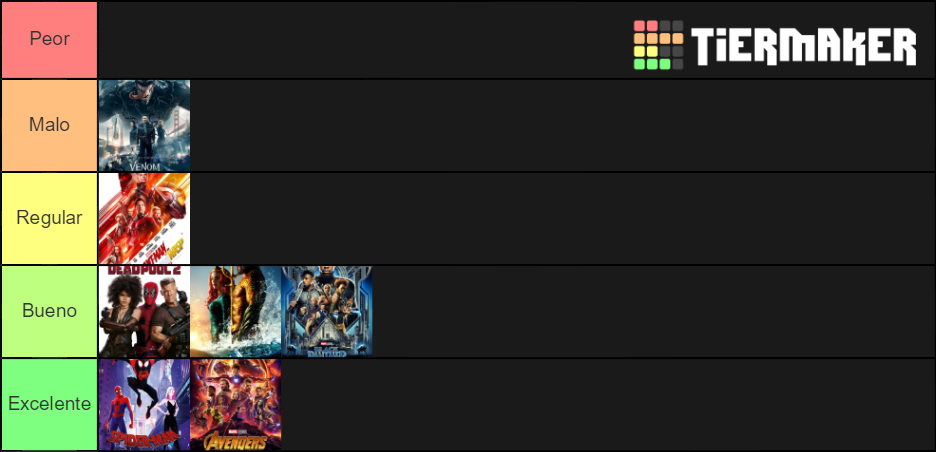 All MARVEL & DC Movies (2018) Tier List (Community Rankings) - TierMaker