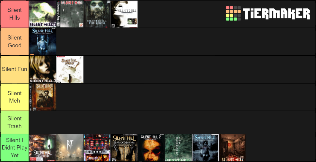 All Silent Hill Games Tier List (Community Rankings) - TierMaker