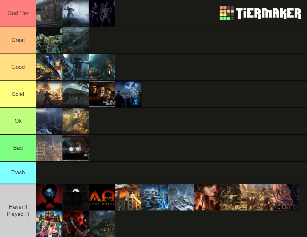 All Treyarch zombie maps Tier List Rankings) TierMaker