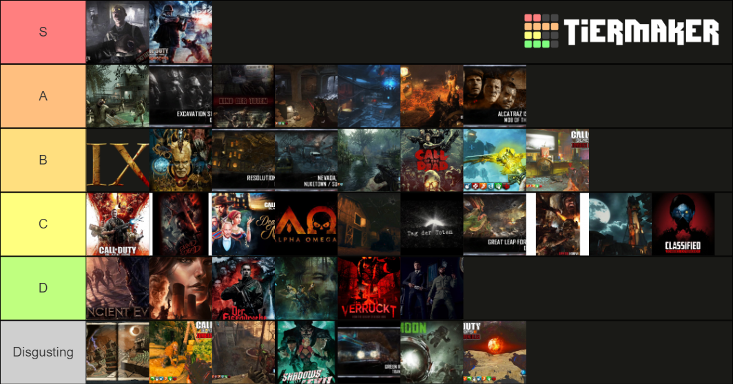 ALL TREYARCH ZOMBIES MAPS WAWBO4 Tier List Rankings