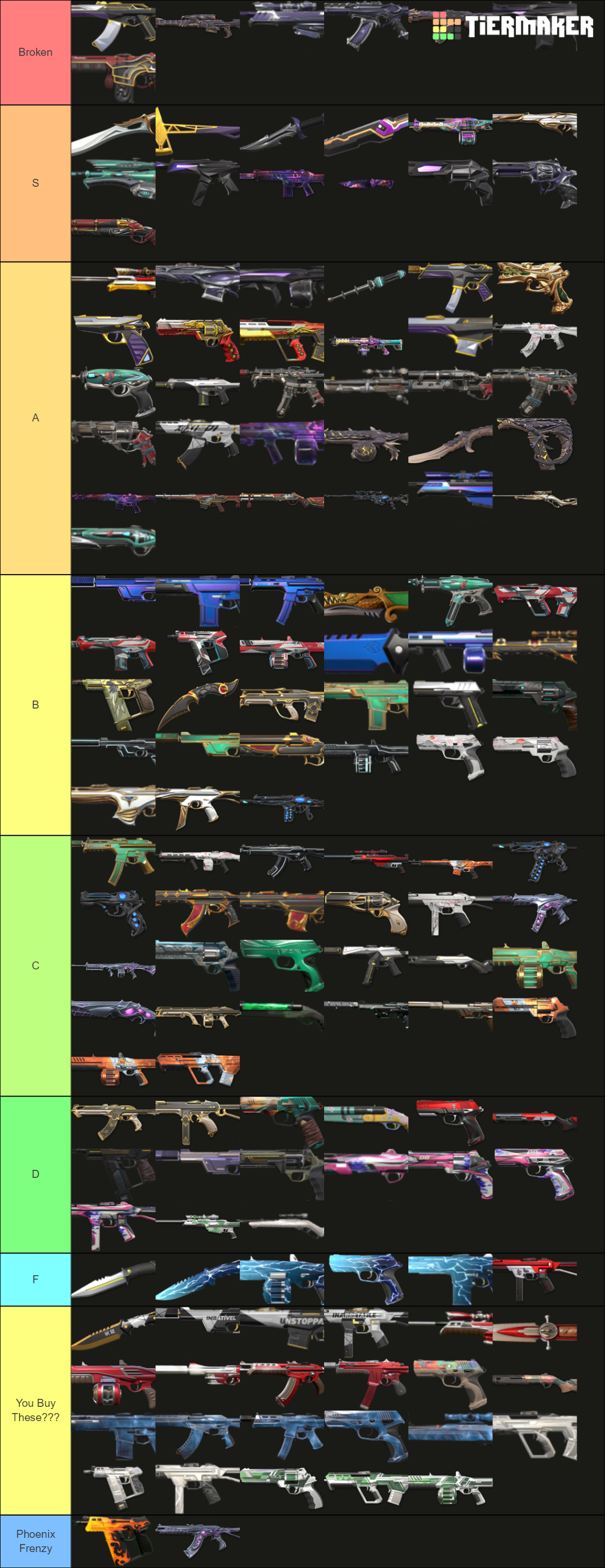 All Valorant Skins Tier List Rankings) TierMaker
