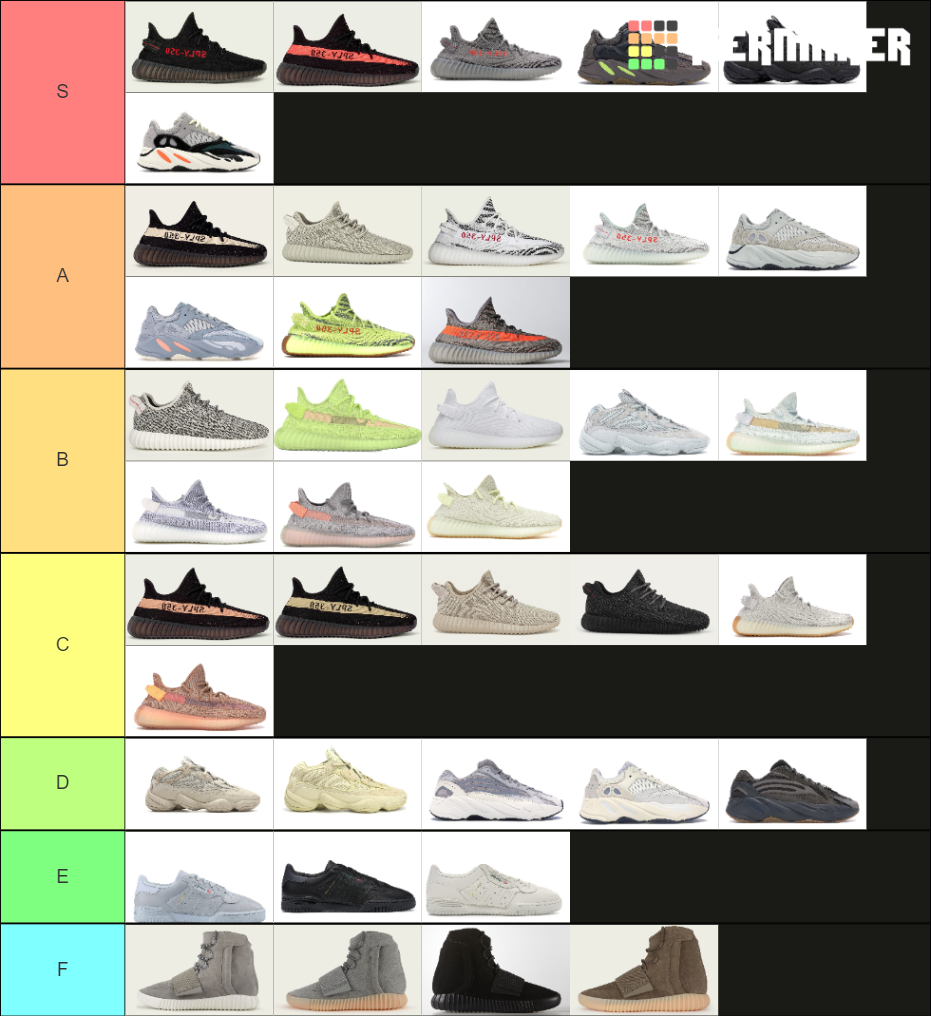 list one yeezy