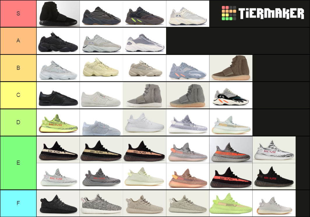 All Yeezy Colorways Tier List (Community Rankings) - TierMaker