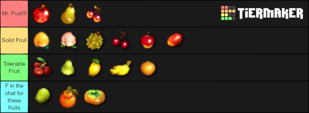 Animal Crossing Fruits Tier List (Community Rankings) - TierMaker