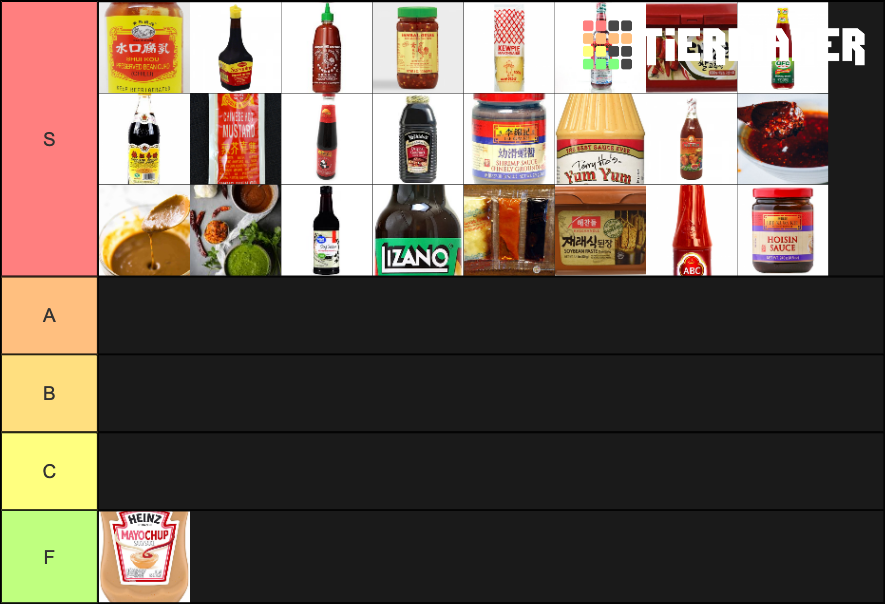 asian sauce Tier List Rankings) TierMaker