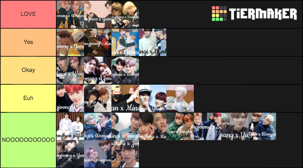 Ateez ship Tier List Rankings) TierMaker