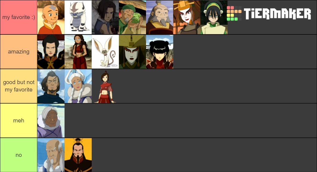 atla :) Tier List (Community Rankings) - TierMaker