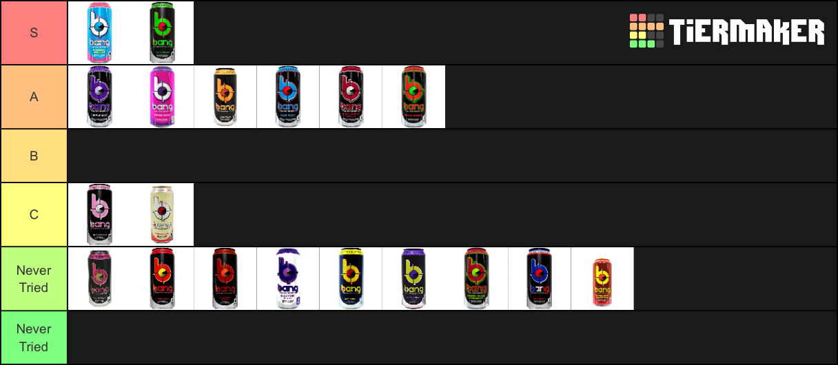 Bang Energy Drink Flavors Tier List Rankings) TierMaker