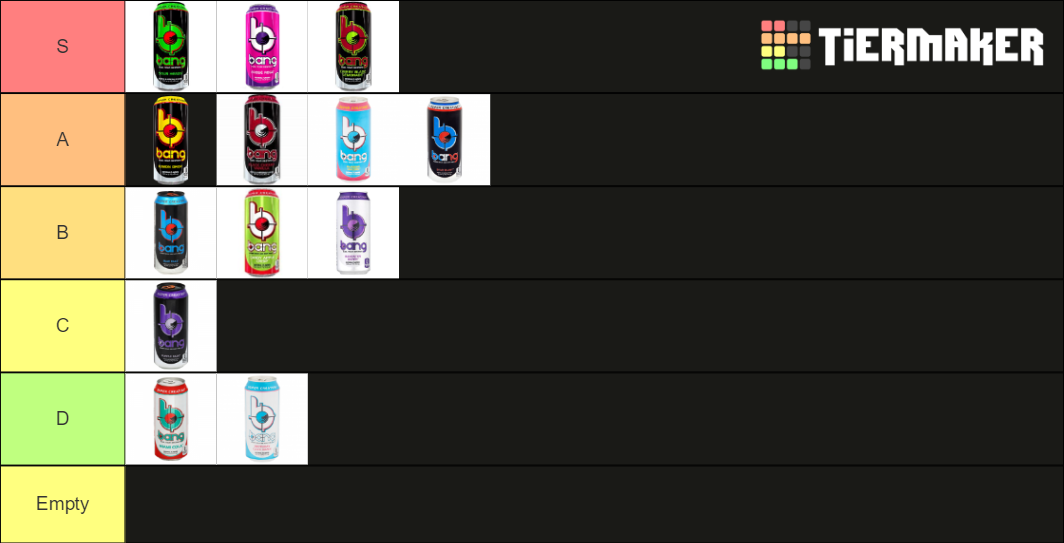 Bang Energy Drinks Tier List Rankings) TierMaker