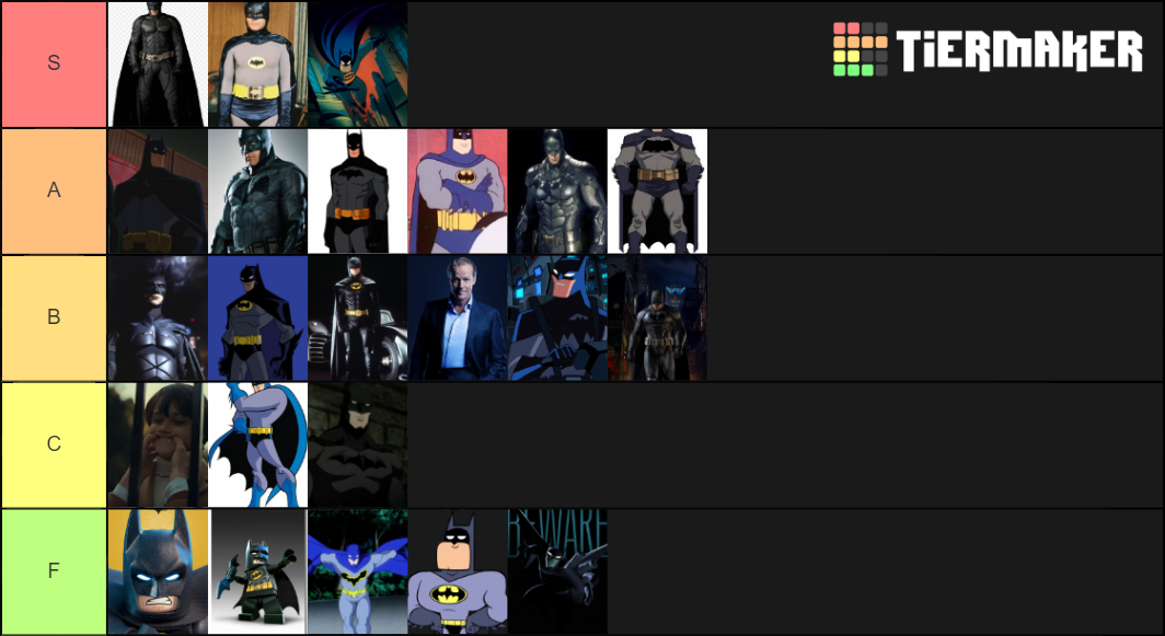 Batman (Bruce Wayne) Tier List Rankings) TierMaker