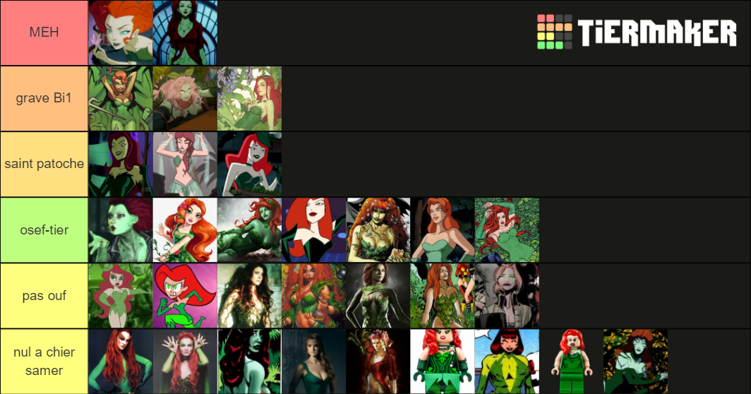 Batman Villain Designs Poison Ivy Tier List Rankings