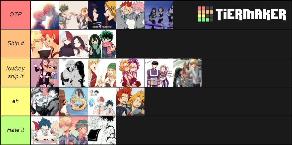 Best MHA ships Tier List (Community Rankings) - TierMaker