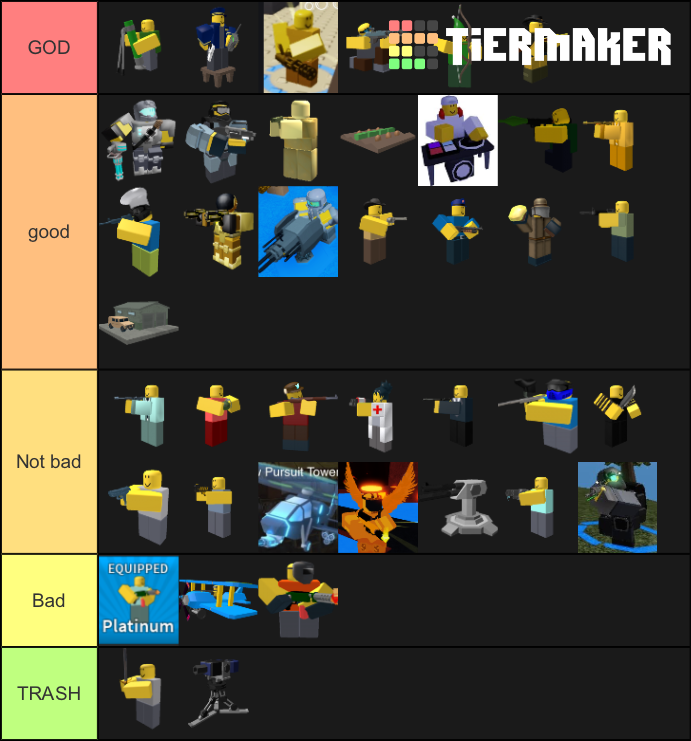 Best tds tower Tier List Rankings) TierMaker