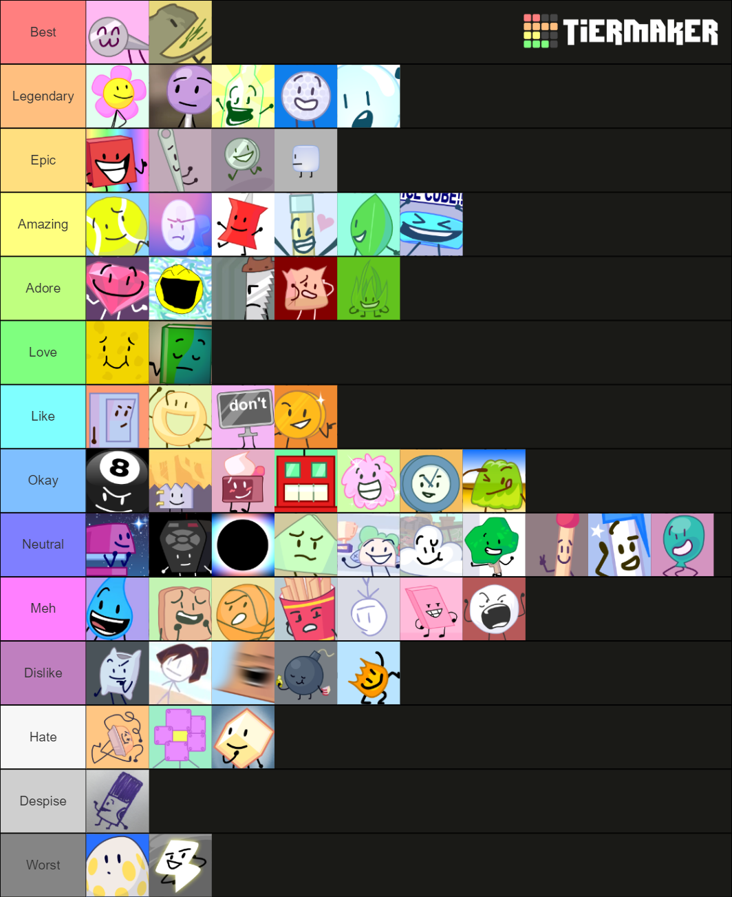 Bfb Characters Tier List (community Rankings) - Tiermaker