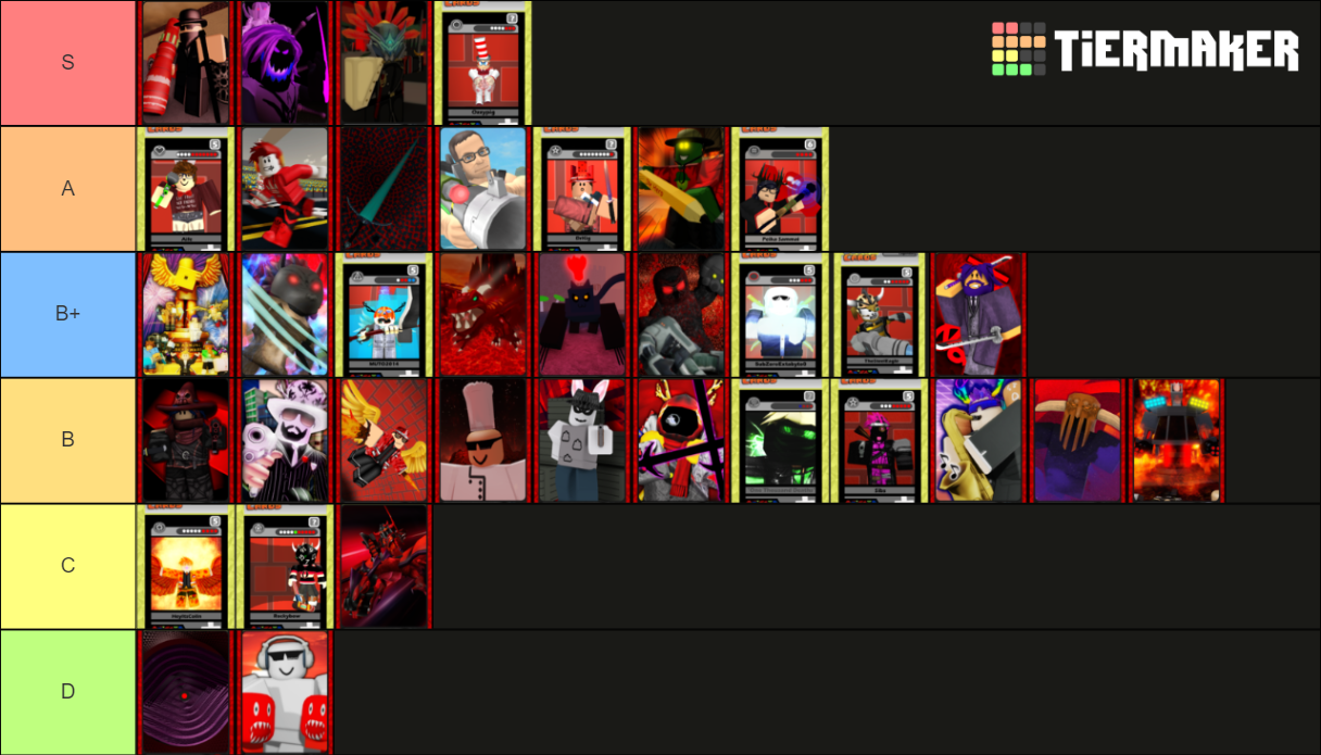 Blox cards red legendaries (most) Tier List Rankings