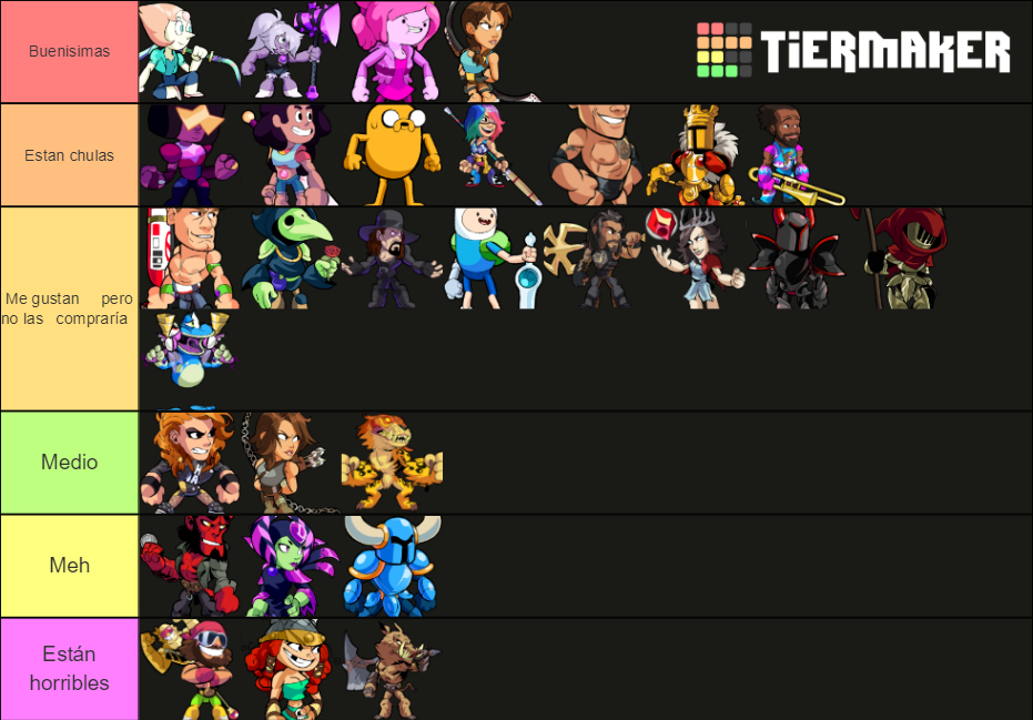 Brawlhalla Crossover Skins Tier List Rankings) TierMaker