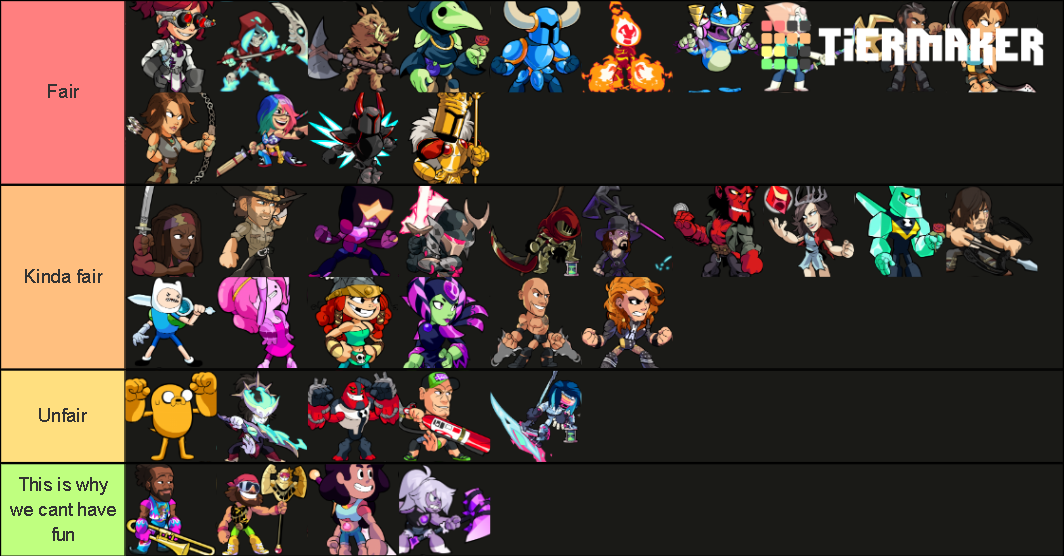 Brawlhalla epic skins fairness Tier List Rankings) TierMaker