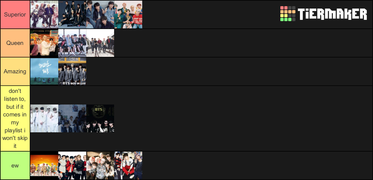 Bts Title Tracks Tier List Community Rankings TierMaker