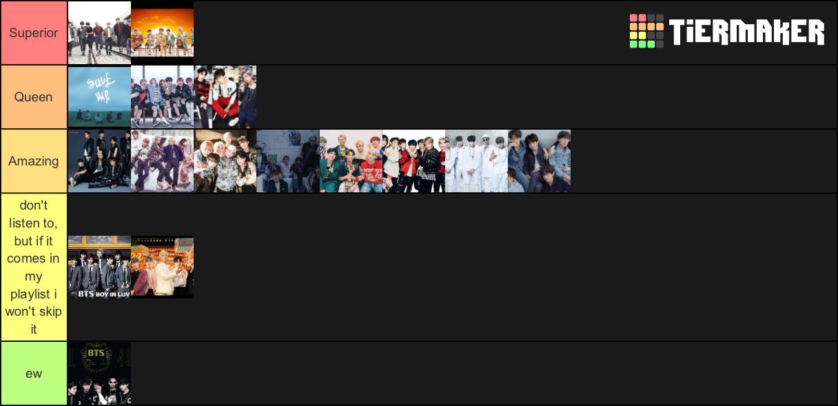 Bts Title Tracks Tier List Community Rankings TierMaker