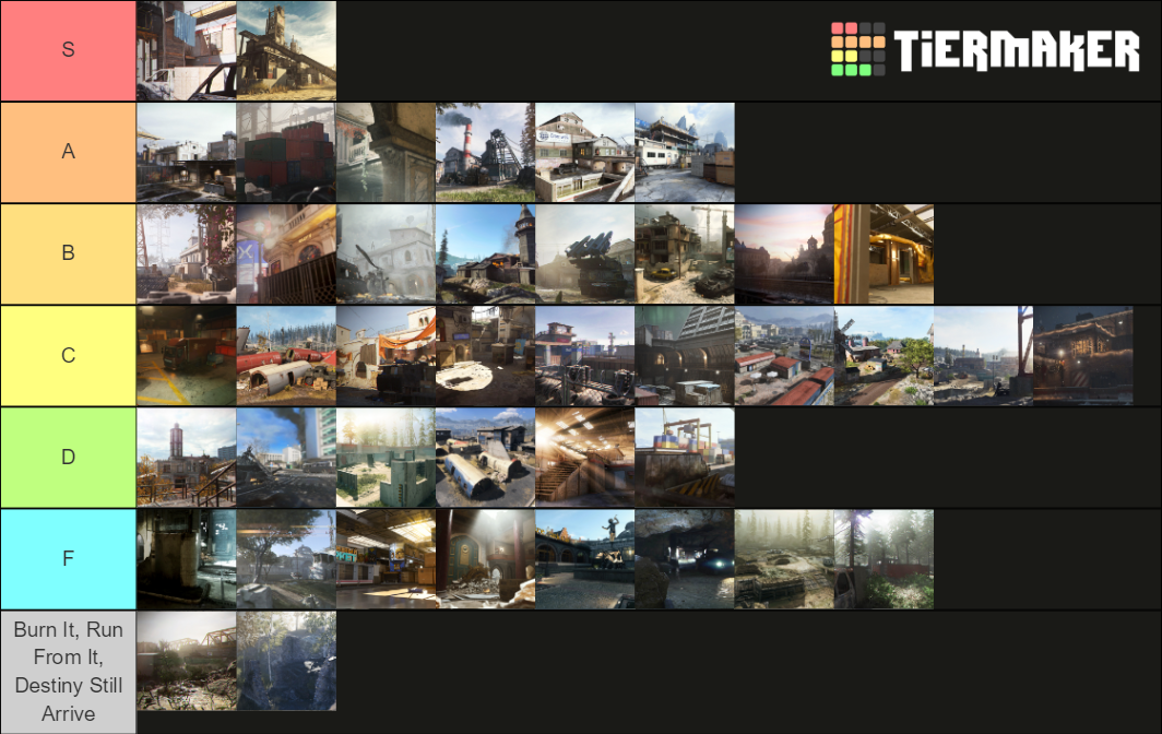 Call of Duty Modern Warfare Maps (42 maps) Tier List