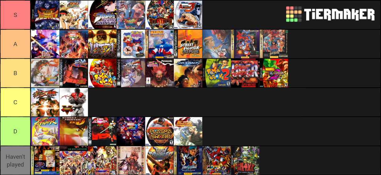 Capcom Fighting Games Tier List (Community Rankings) - TierMaker